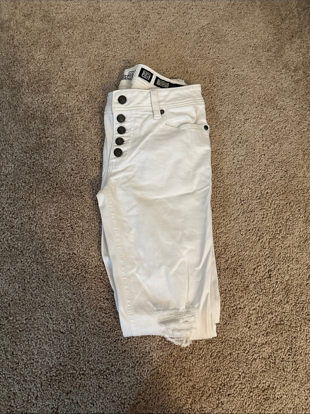 Miss Me White Cropped Button-Fly Ankle Jeans